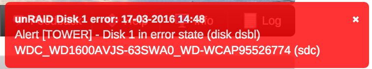 Failure notification alert