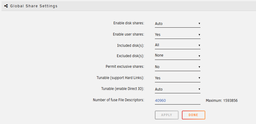 Globale Freigabeeinstellungen