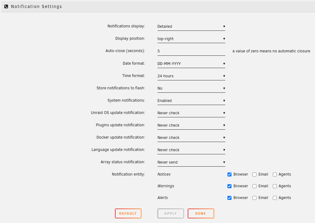 Configuraciones de Notificaciones