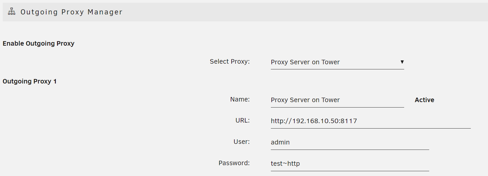 Gestionnaire de Proxy Sortant